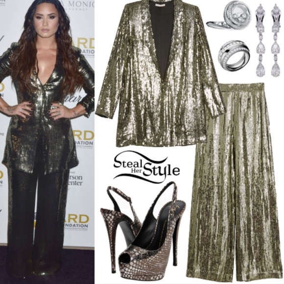 ALICE & OLIVIA Racquel Sequin Trousers, Large - Picture 4 of 13